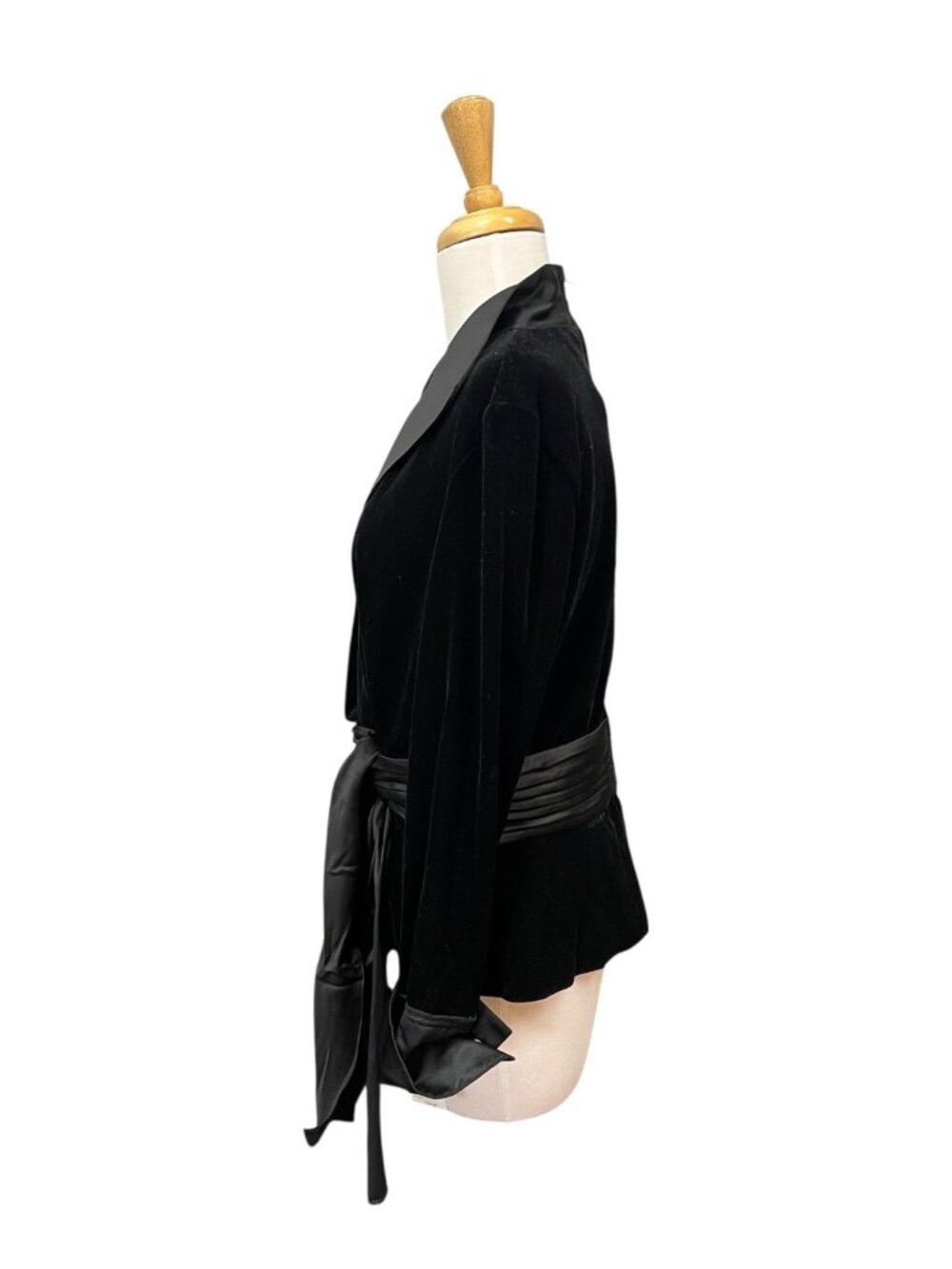 Tadashi Shoji Collection Velvet Blouse Size XL Black Collared - Picture 2 of 8